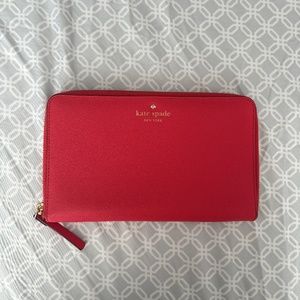 Pink Kate Spade Passport Wallet